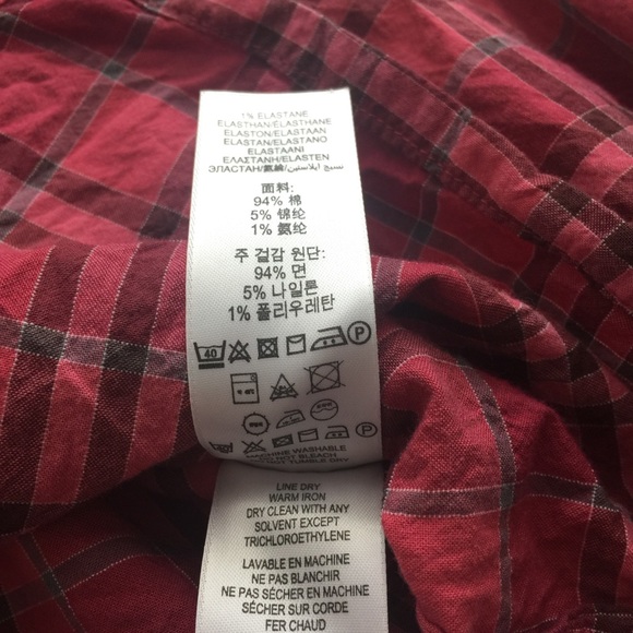 Burberry Red Button Down - Picture 5 of 6